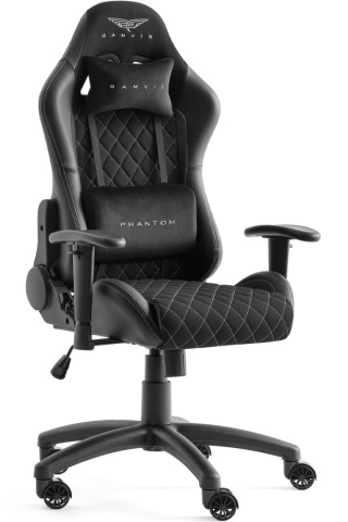 Materiałowy Fotel PHANTOM: Medium Size – Czarny Diamond White