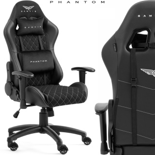 Materiałowy Fotel PHANTOM: Medium Size – Czarny Diamond White